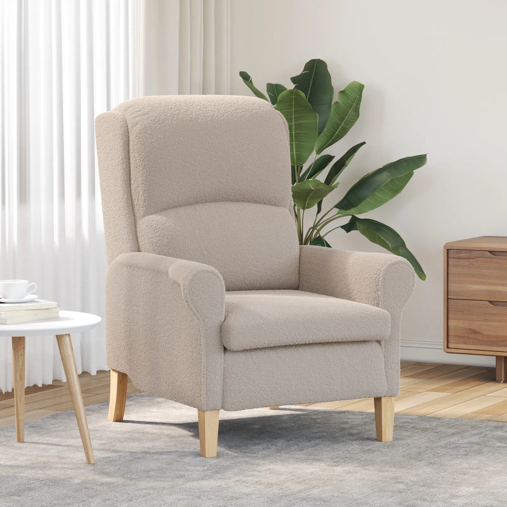vidaXL Poltrona Ergonómica Cinza claro Poliéster, Madeira Padrão