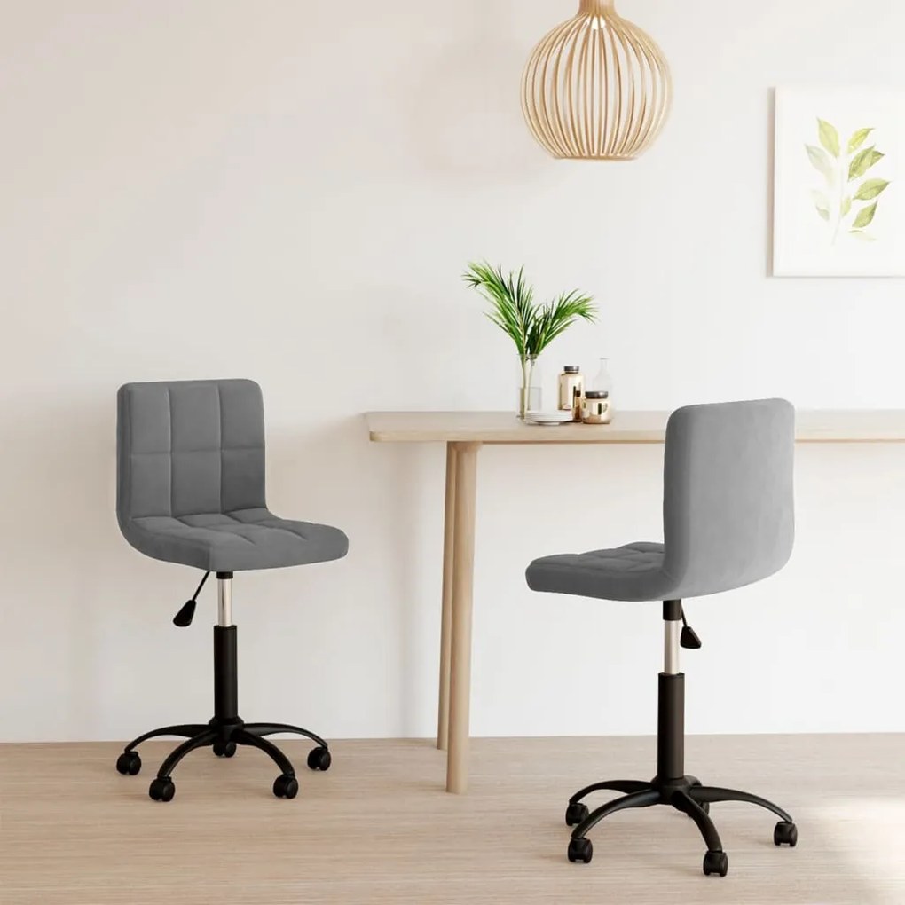vidaXL Cadeiras de jantar giratórias 2 pcs veludo cinzento-escuro