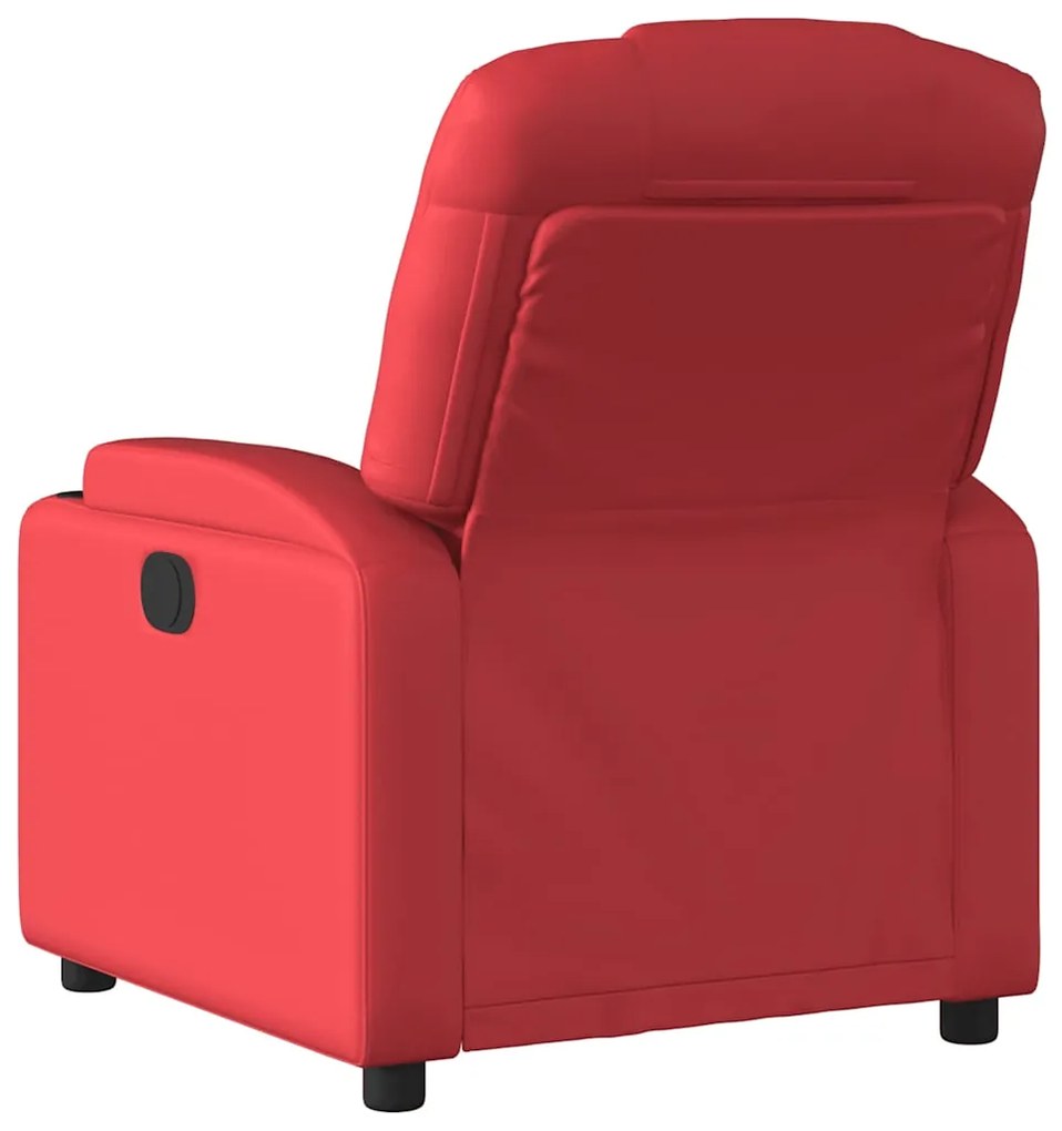 Poltrona reclinável couro artificial vermelho