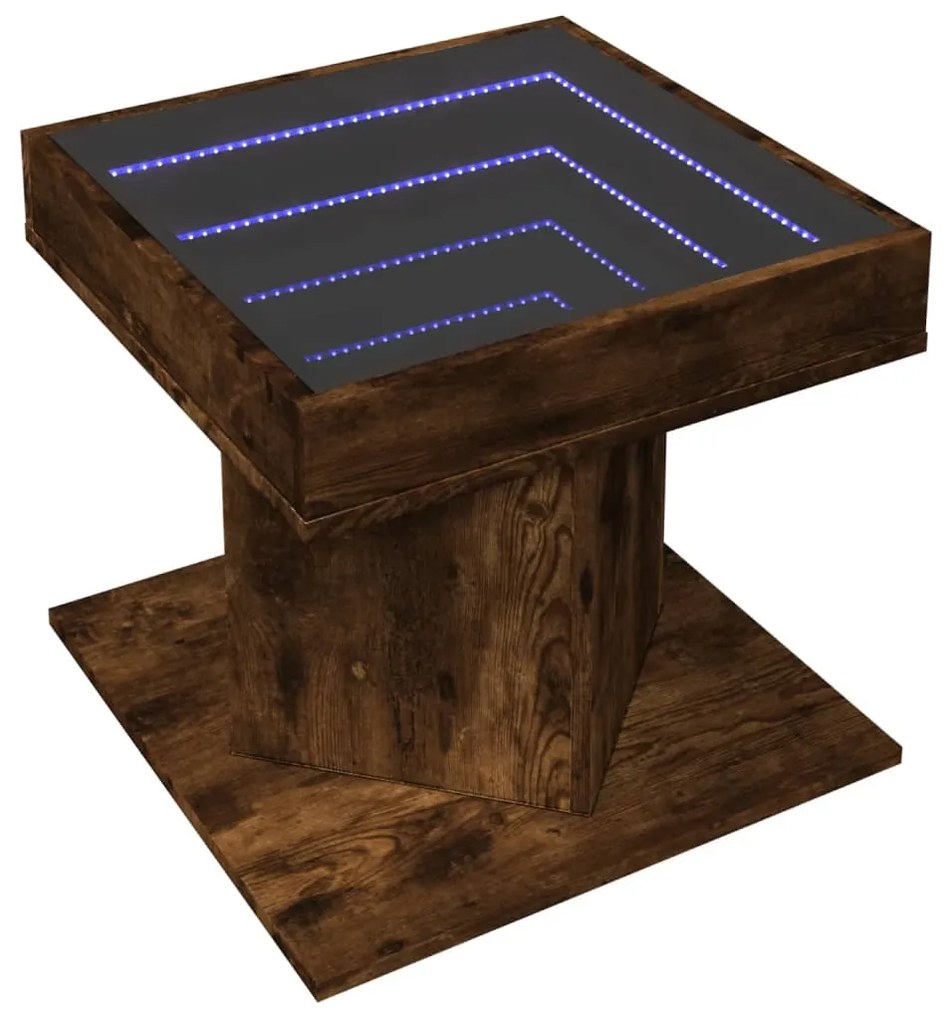 Mesa de centro c/ LEDs 50x50x45 madeira processada