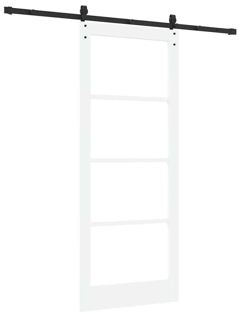 Conjunto de Porta Deslizante vidaXL com Conjuntos de Ferragens Branca