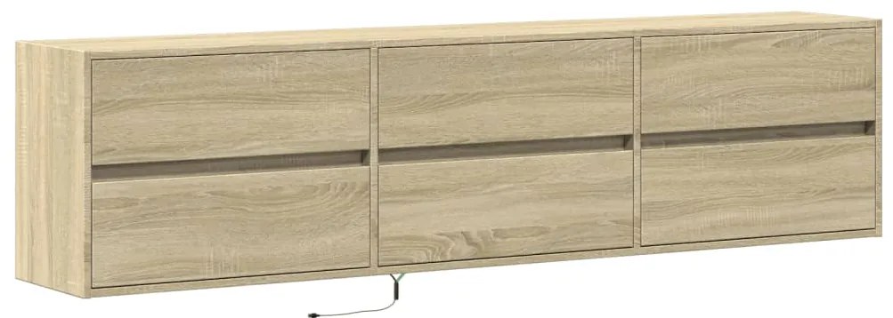 Móvel de parede p/ TV c/ luzes LED 180x31x45 cm carvalho sonoma