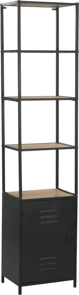 vidaXL Estante em madeira de abeto maciça e aço 40,5x32,5x180 cm