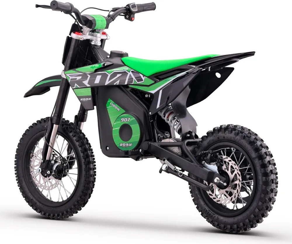 Mini moto elétrica para crianças velocidade até 28 km/h C/Limitador 1100W Roan 907 36V 12/10" Verde