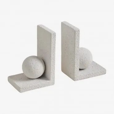 Suporte Para Livros Em Cimento Wobil Branco - Sklum