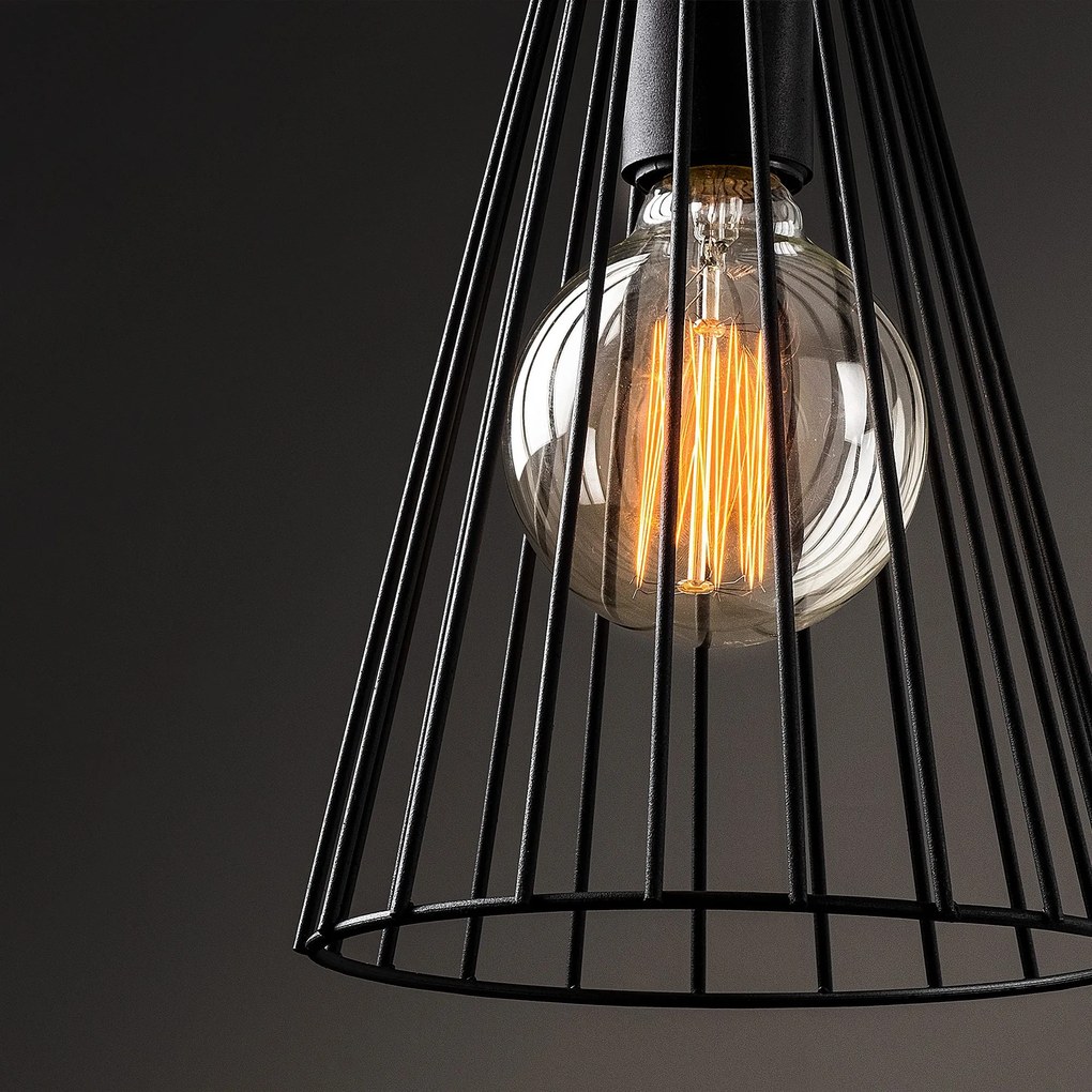 Candeeiro de Teto Mezopotamya – Preto – Diâmetro 20 cm, Altura 136 cm