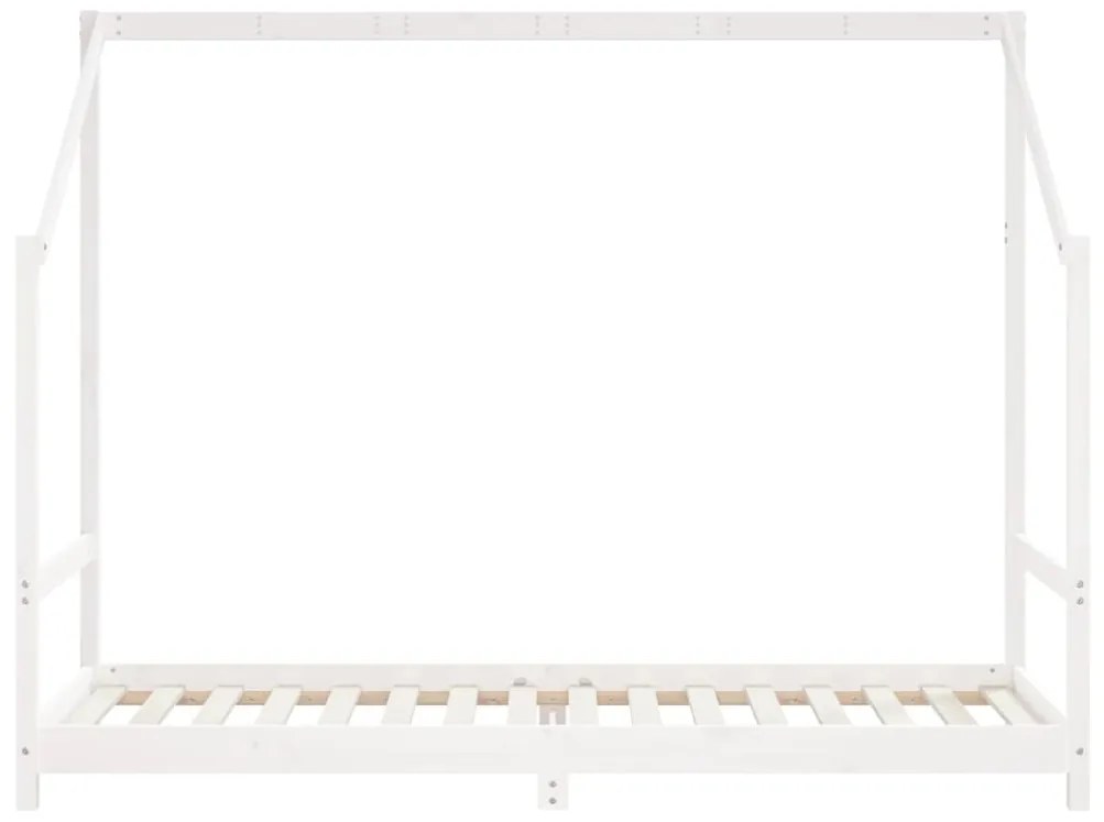 Estrutura de cama infantil 2x(80x200) cm pinho maciço branco