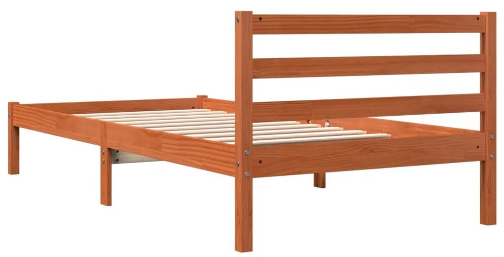 Cama sem colchão 90x200 cm pinho maciço castanho-mel