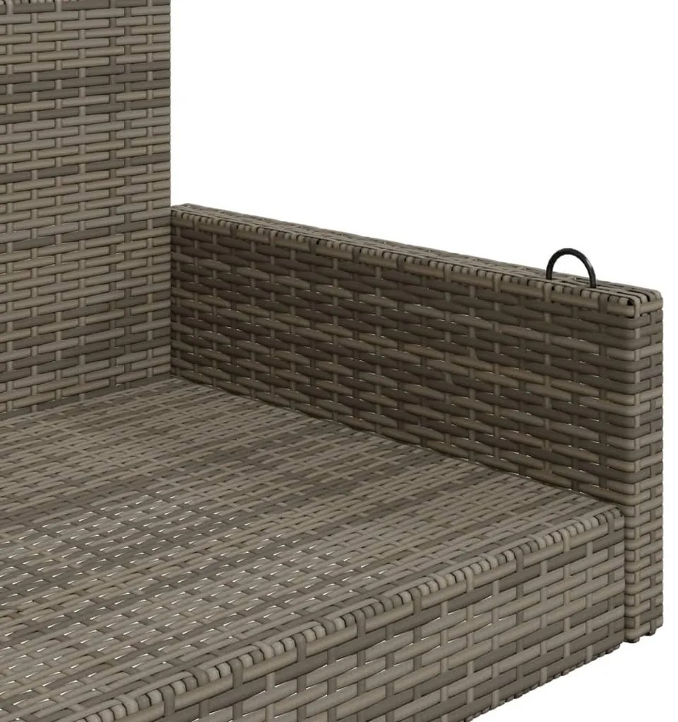 Banco baloiço 119x56x48 cm vime PE cinzento