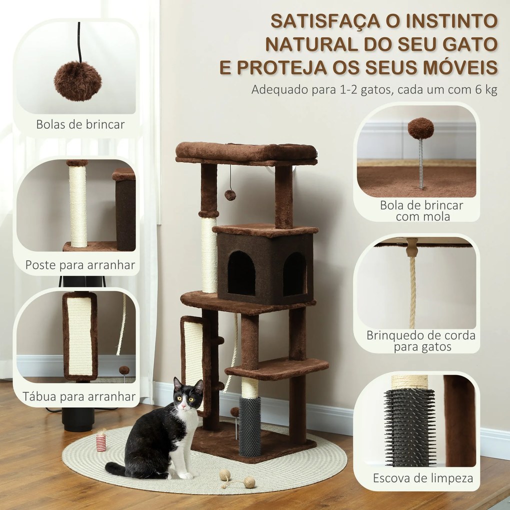 PawHut Arranhador para Gatos Grande Altura 132 cm Arranhador para Gato