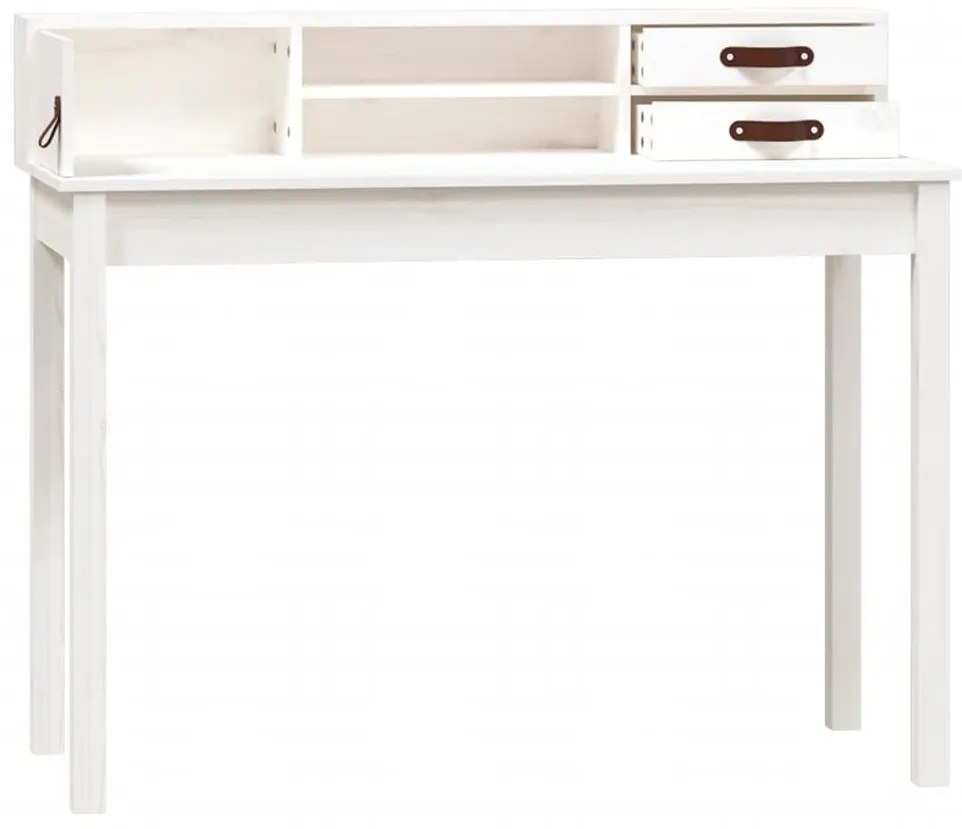 Secretária 110x50x93 cm madeira de pinho maciça branco