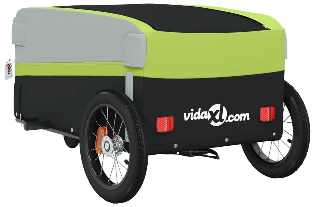 Reboque para bicicleta 30 kg ferro preto e verde