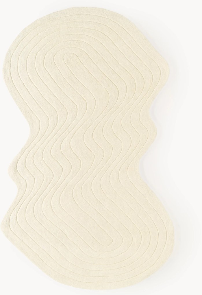 Tapete em lã artesanal com forma orgânica Aliza