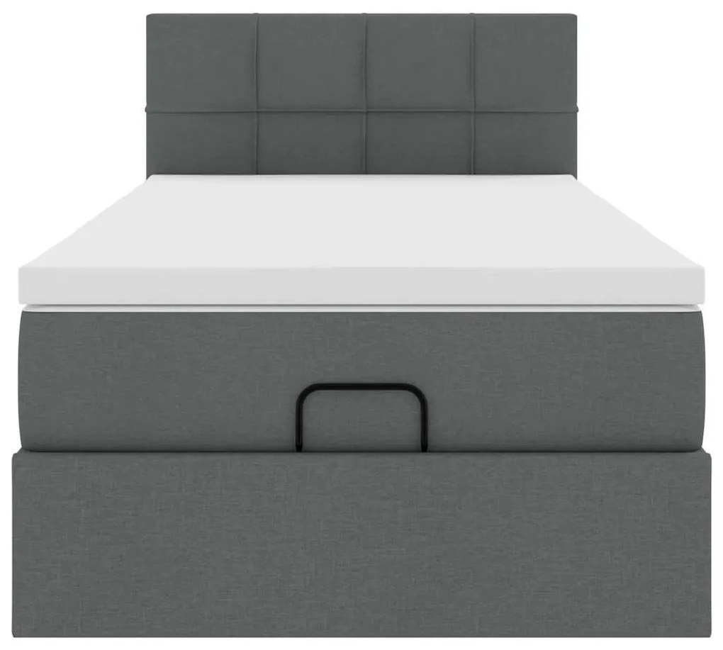 Estrutura cama otomana colchão 90x190 cm tecido cinzento escuro