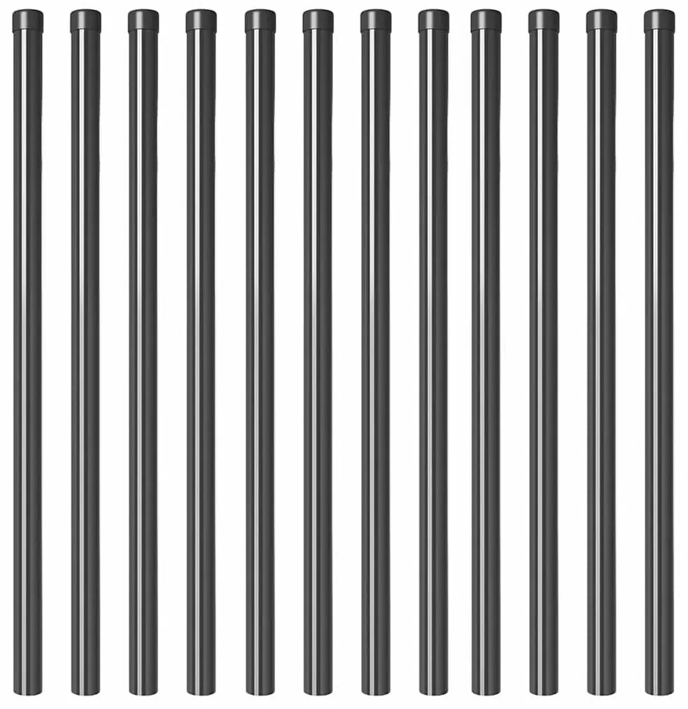 Postes de Cerca 12 pcs Cinzeto 100 cm