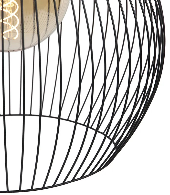 Candeeiro de suspensão redondo design preto 50 cm - Dos Moderno