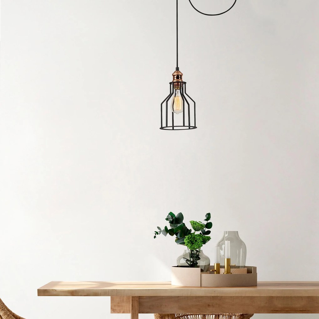 Candeeiro Alacati – Preto e Bronze – Diâmetro 54 cm x Altura 113 cm