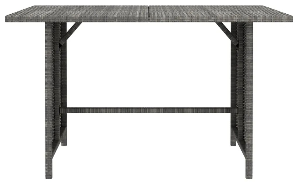 Mesa de jantar para jardim 110x70x65 cm vime PE cinzento