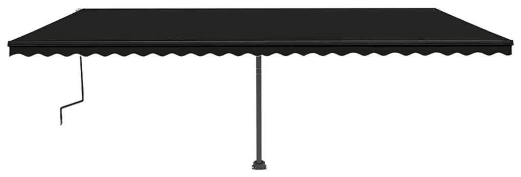 Toldo retrátil manual com LED 600x350 cm antracite