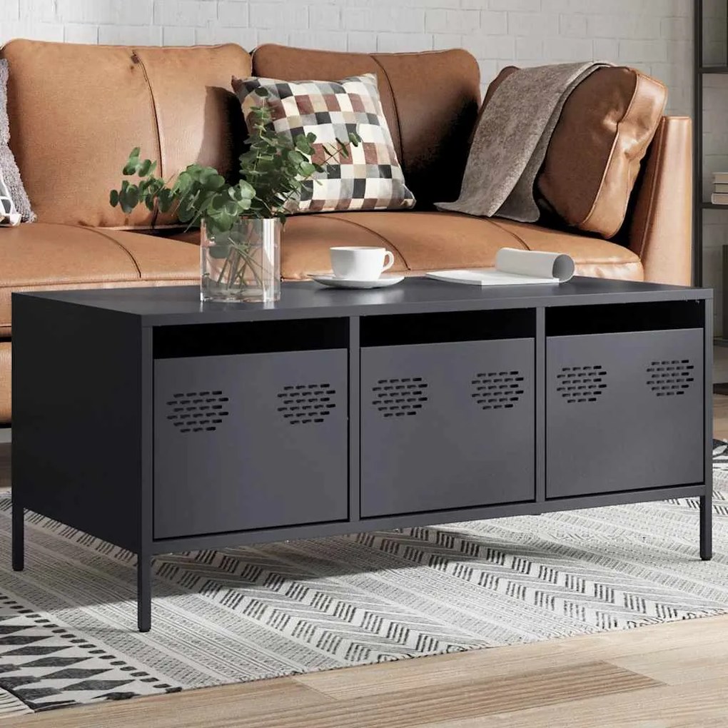 Mesa de centro 101,5x50x43,5 cm aço laminado a frio antracite