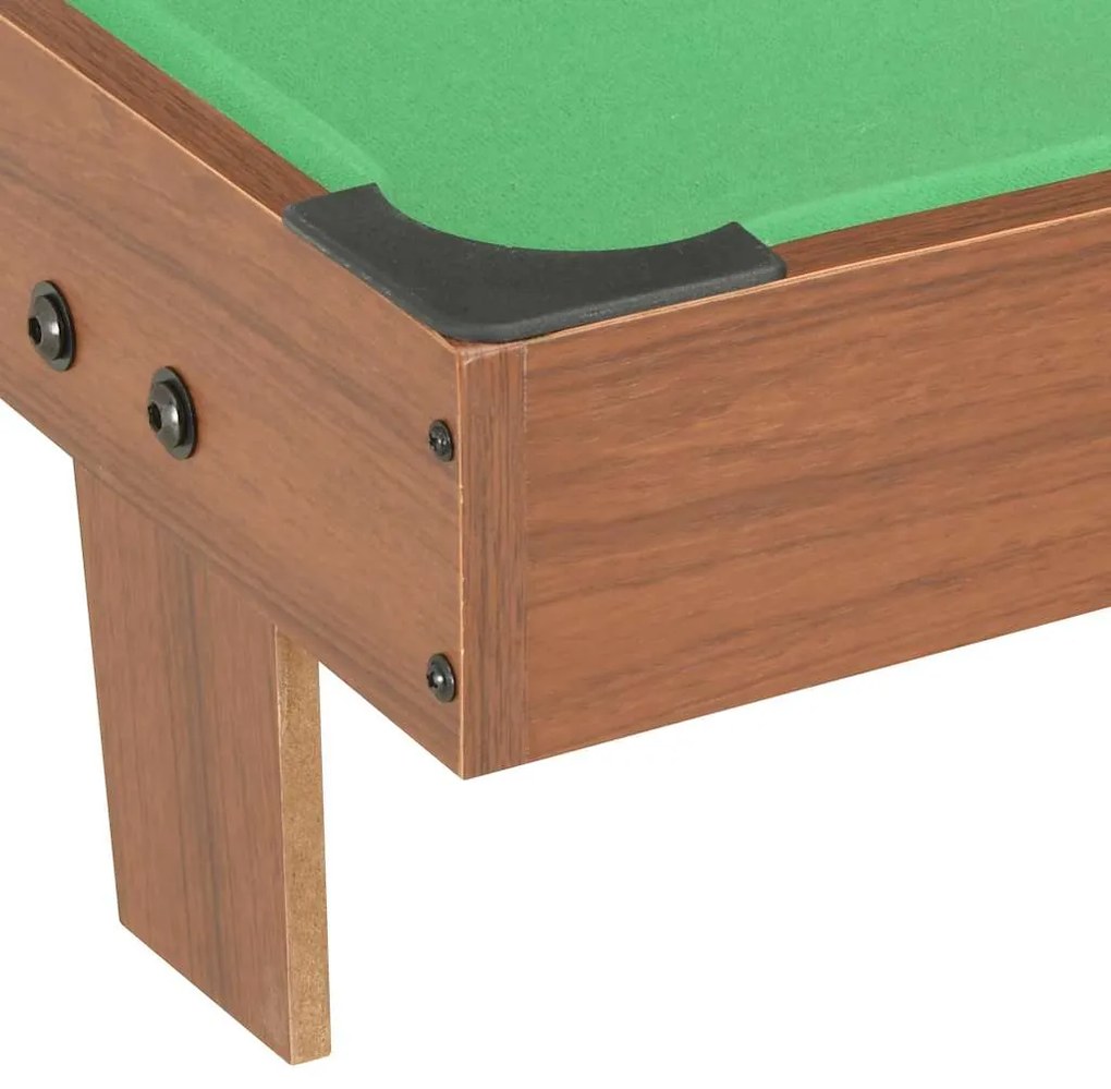 Mini mesa de bilhar 92x52x19 cm castanho e verde