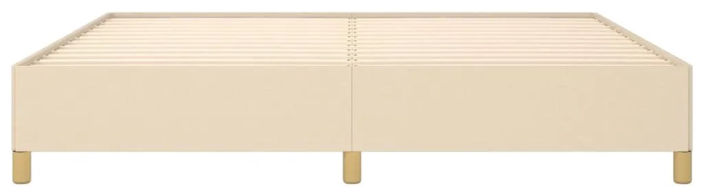 Estrutura de cama sem colchão 200x200 cm tecido cor creme