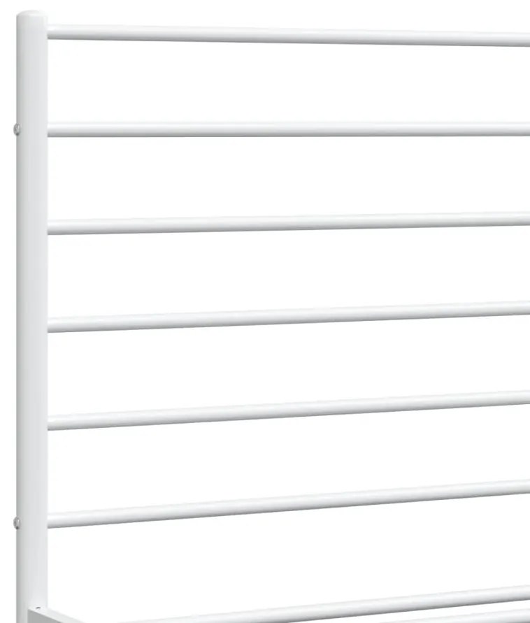 Estrutura de cama com cabeceira e pés 140x190 cm metal branco