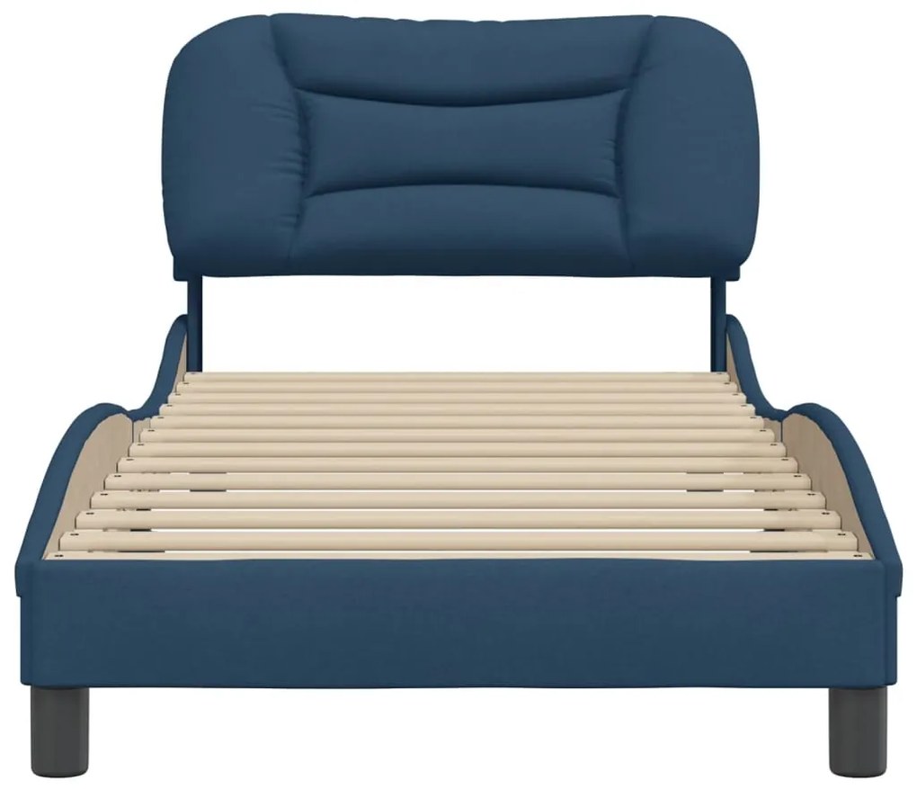 Estrutura de cama sem colchão 90x200 cm tecido azul