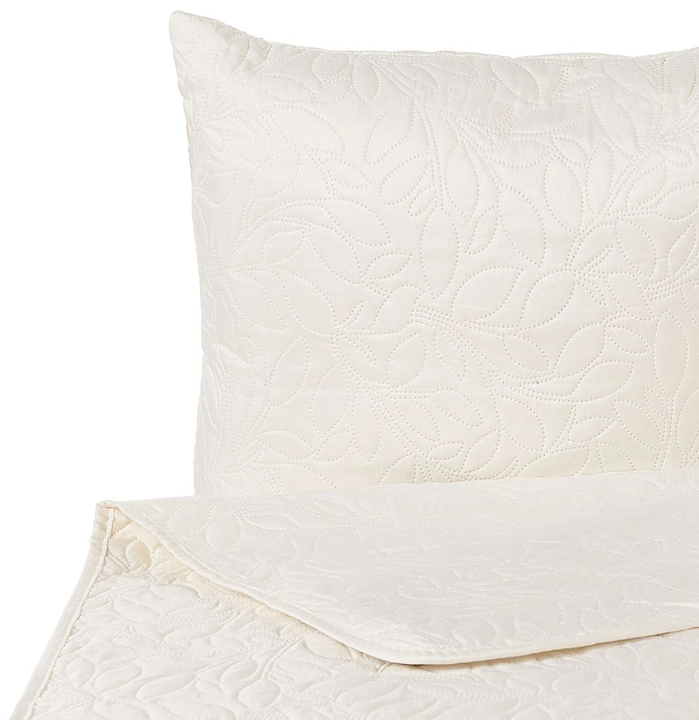 Colcha com relevo e duas almofadas creme 200 x 220 cm RUDKHAN Beliani