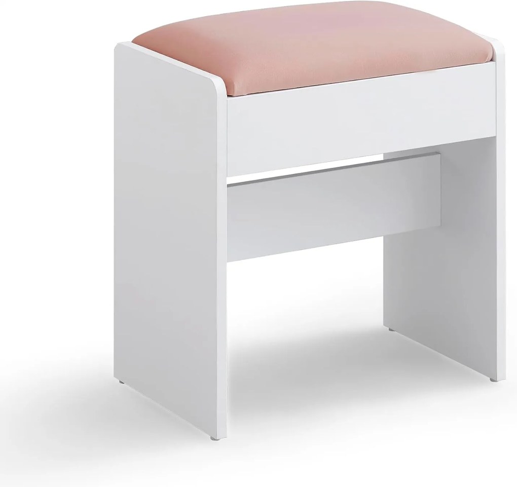 Banqueta de penteadeira estofada em veludo | VASAGLE | 45 x 28,6 x 49,5 cm | RDS001W01.