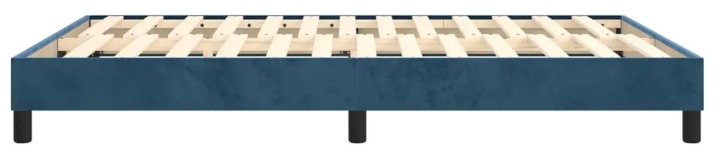 Estrutura de cama sem colchão 140x200 cm veludo azul-escuro