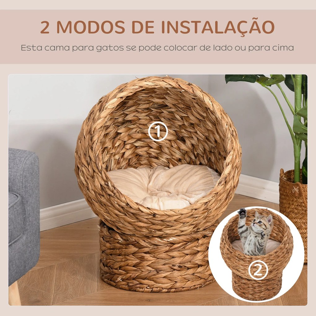 PawHut Cama destacável para gatos casa para animais de estimação Menos