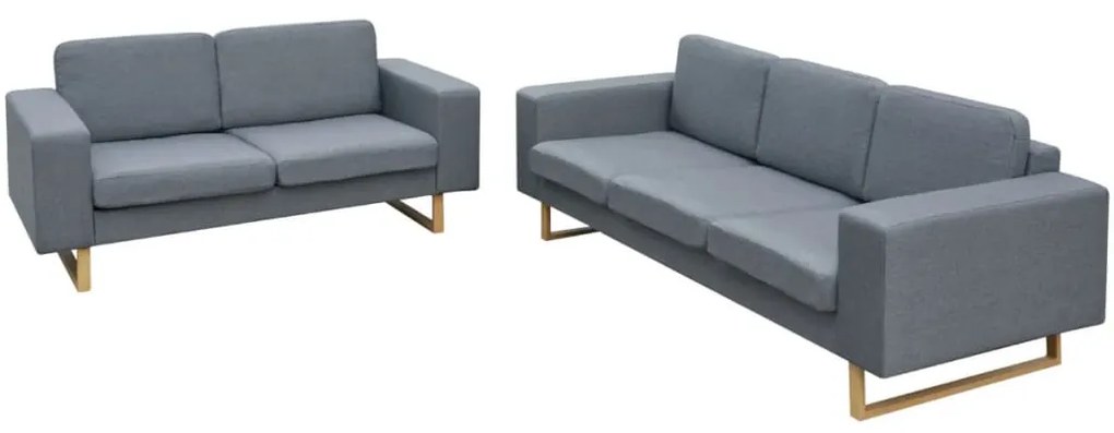 273815 vidaXL Conjunto sofá de 3 lugares e 2 lugares cinzento claro