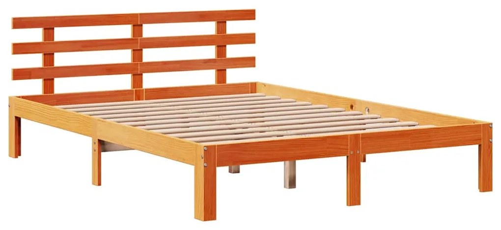 Estrutura cama c/ gavetas 160x200 cm pinho maciço castanho-mel