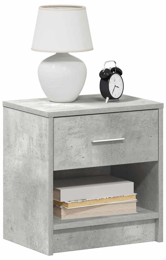 Mesas de cabeceira 2 pcs com gaveta 39x28x41cm cinzento cimento