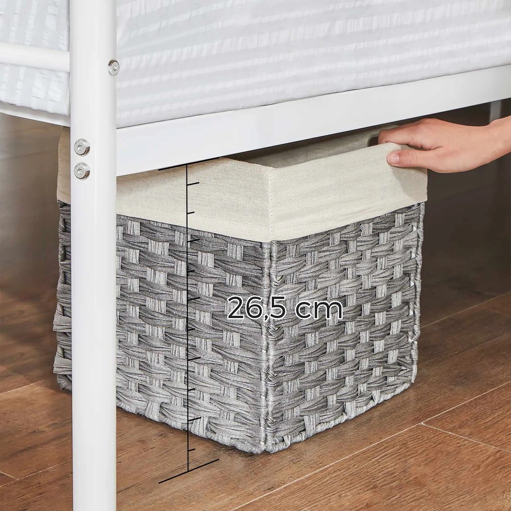 Estrutura de cama de casal em metal 140 x 190 branco
