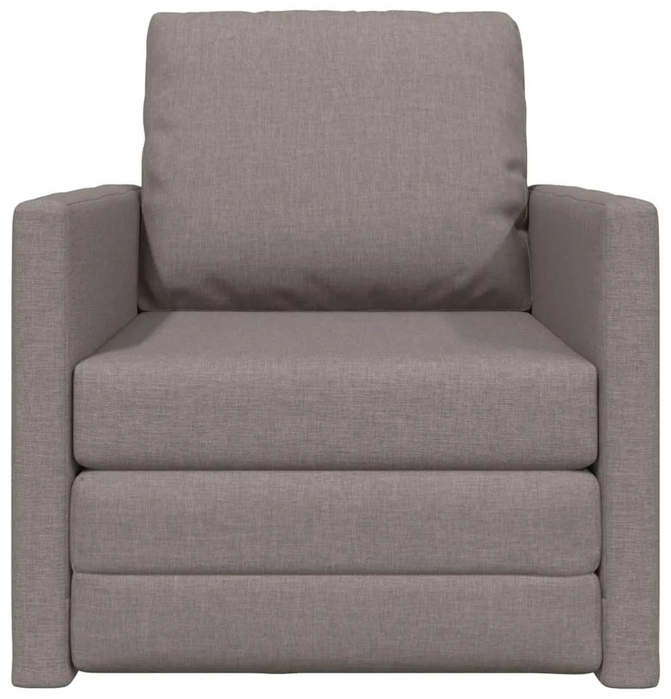 Sofá Cama de Chão 2 em 1 Taupe 74x77x81 cm Tecido