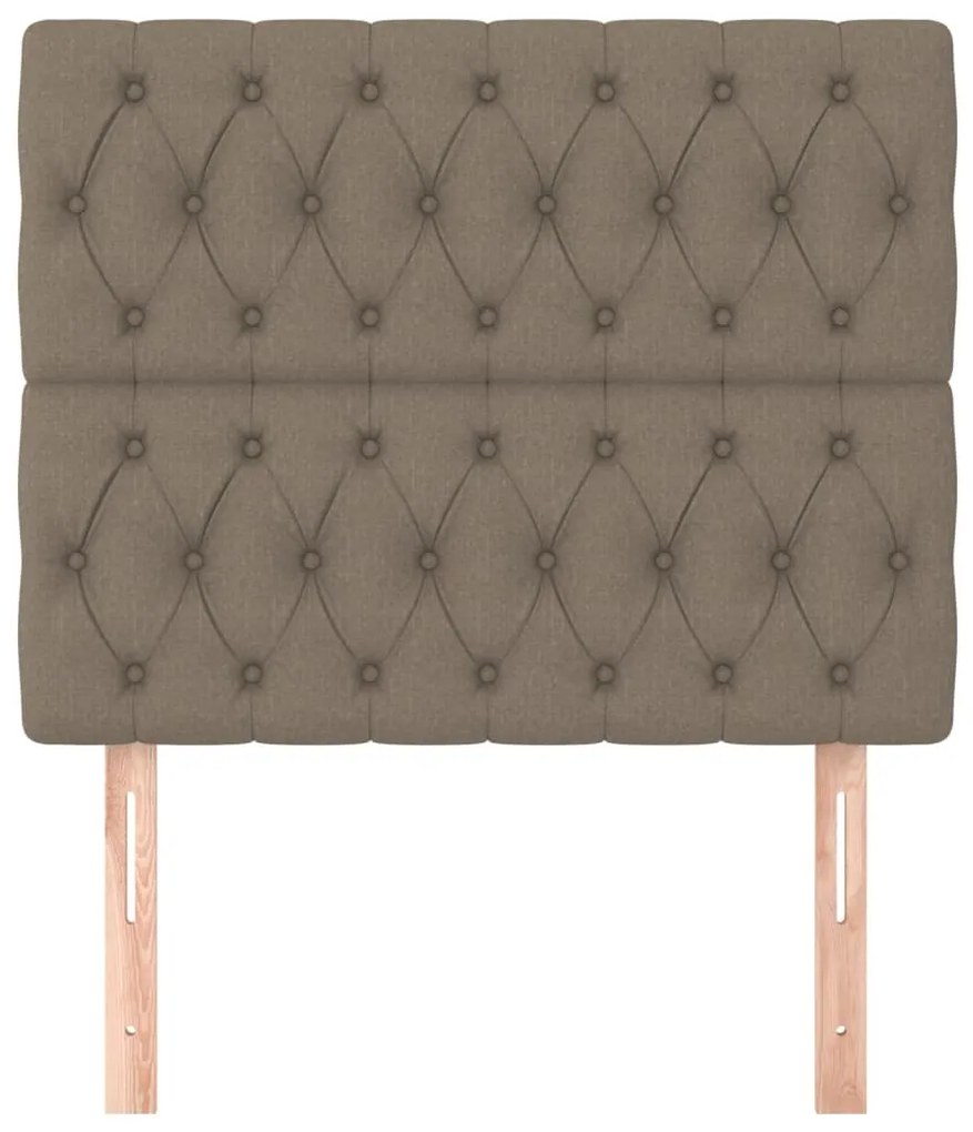 Cabeceira cama 2 pcs tecido 100x7x78/88 cm cinzento-acastanhado
