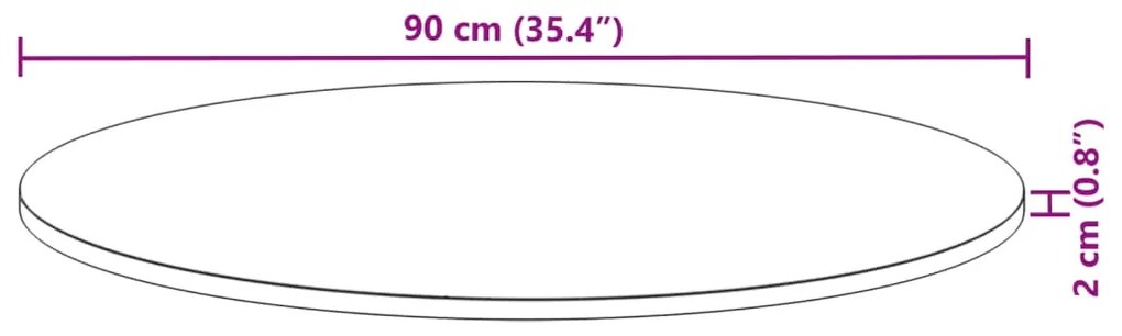 Tampo de mesa redondo Ø90x2 cm madeira de acácia maciça