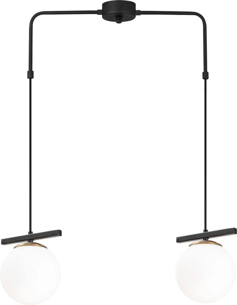 Chandelier Uzum – Branco e Preto – 64 x 15 cm