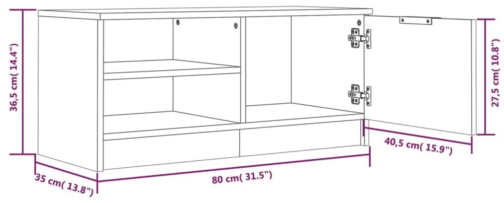 Armários TV 2pcs 80x35x36,5cm madeira proc. cor carvalho sonoma