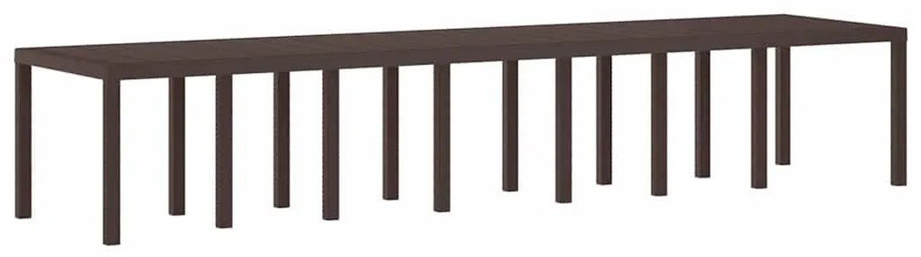 Conjunto de Jantar de Jardim 17 pcs Castanho Para 16 Pessoas