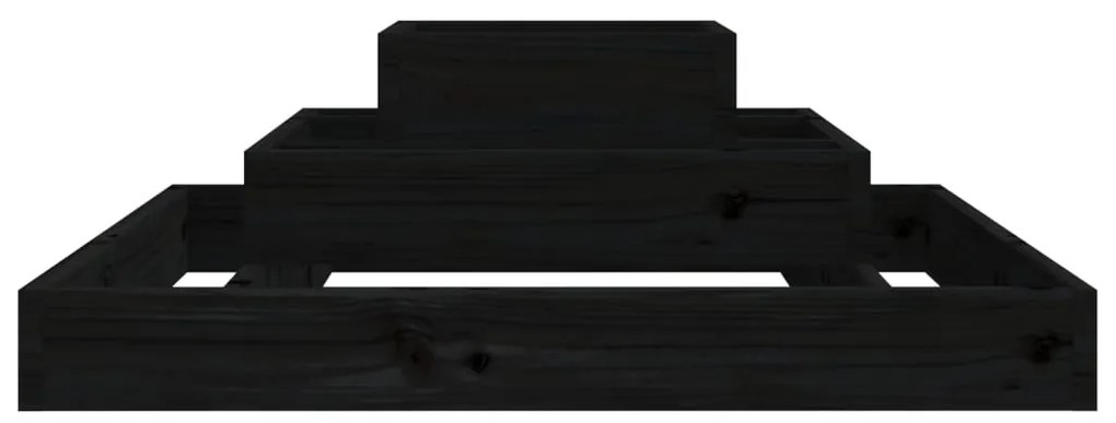 Vaso/floreira 80x80x27 cm pinho maciço preto