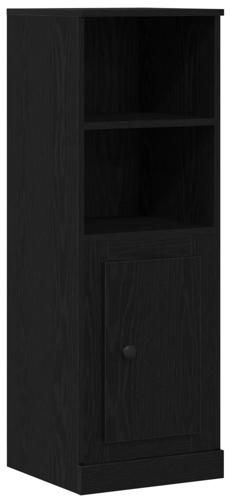Armário Alto Carvalho Preto 132x35,5x103,5 cm Madeira de engenharia