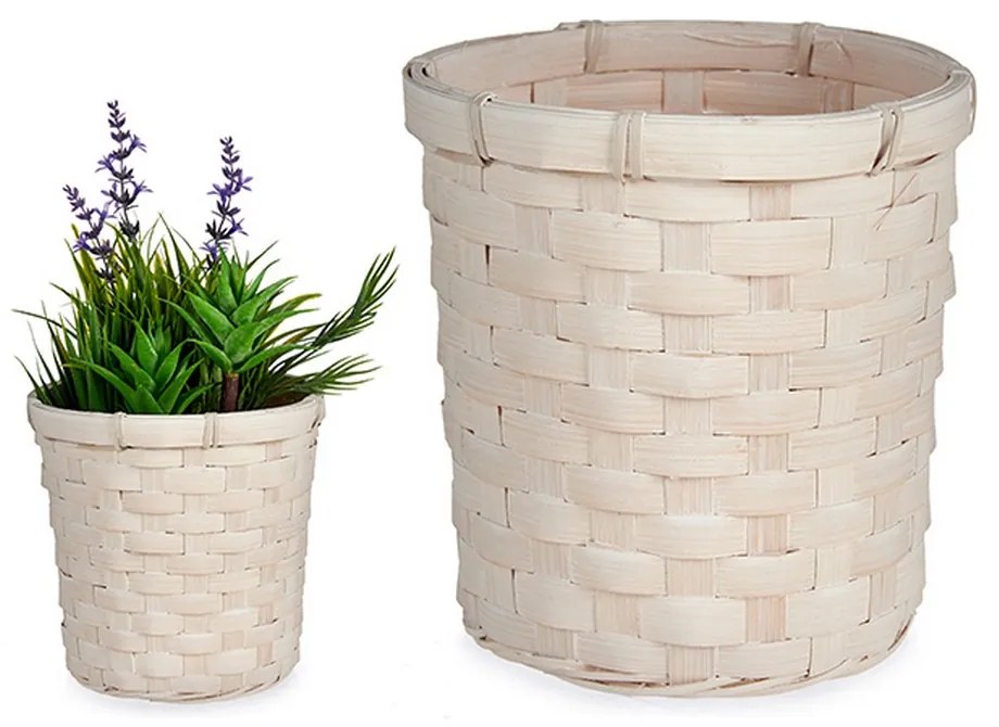 Plantador Branco Pvc Bambu (17 X 15 X 17 cm)