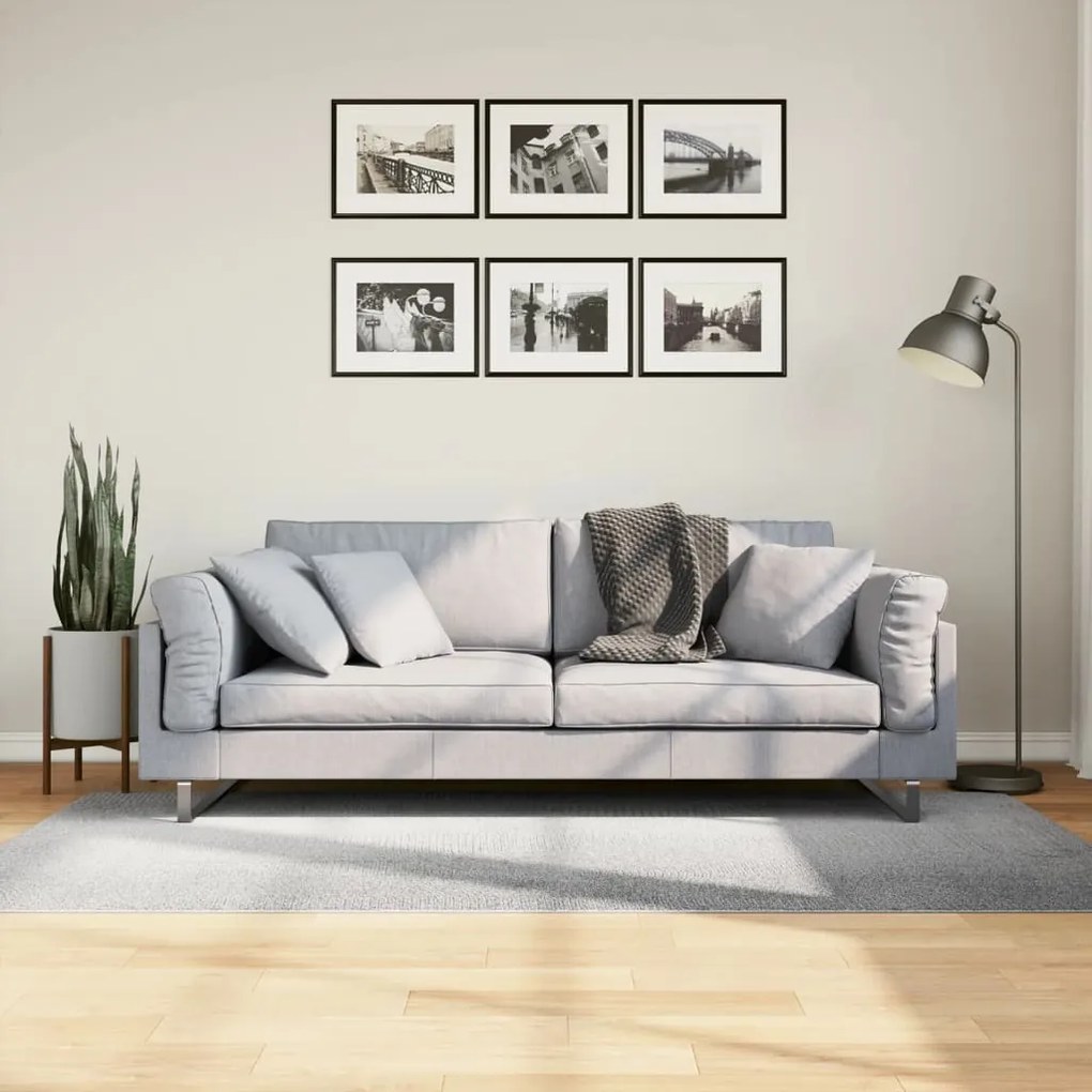 vidaXL Tapete de pelo curto IZA visual escandinavo 100x200 cm cinzento