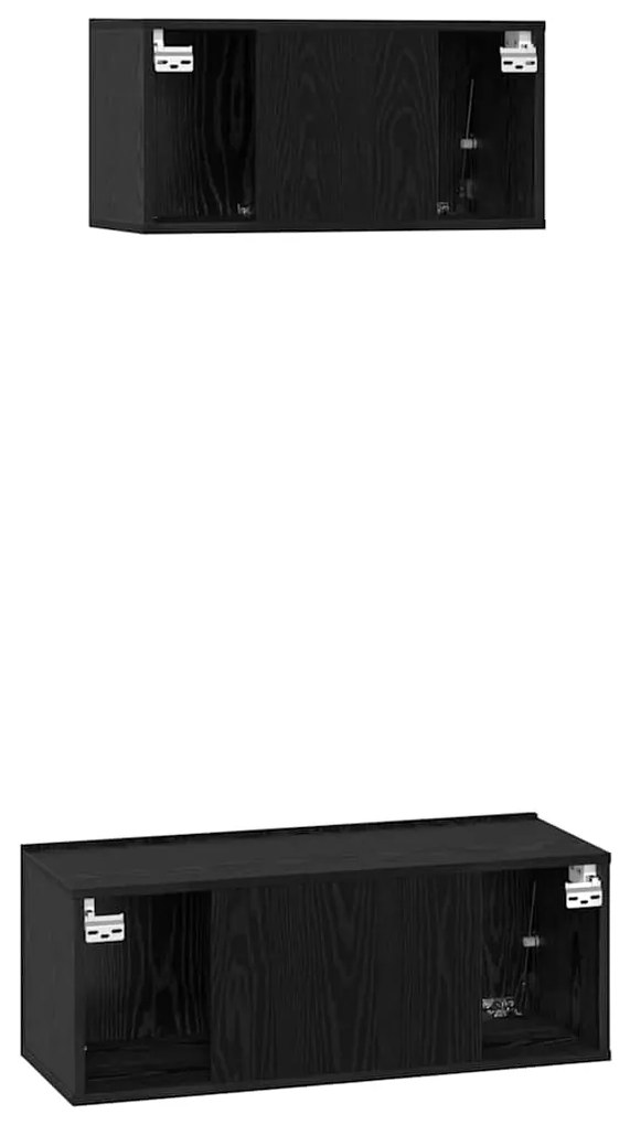 Conjunto de móvel de TV 2 pcs Carvalho preto 80 x 30 x 30 cm