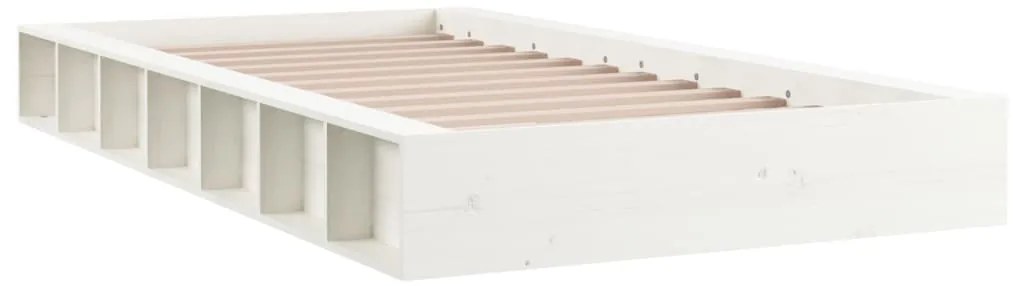 Estrutura cama pequena solteiro 75x190 cm madeira maciça branco