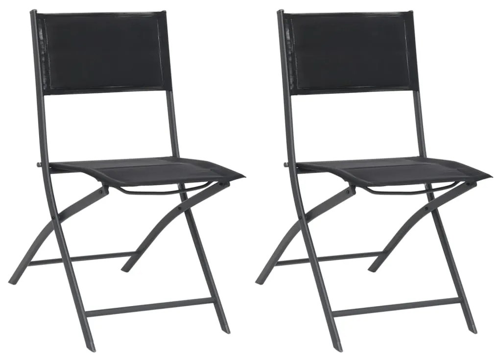 vidaXL Cadeiras de exterior dobráveis 2 pcs aço e textilene