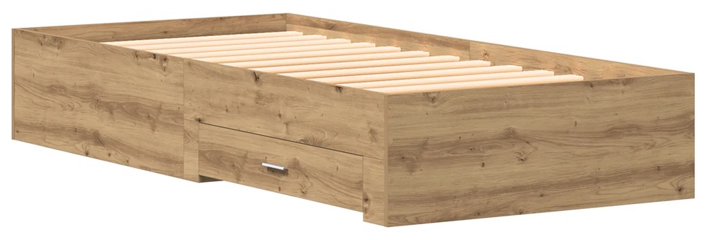 Cama vidaXL Artisan Carvalho 100x200 cm Madeira de engenharia